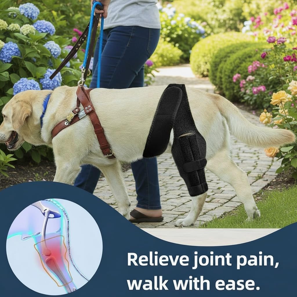 Dog Knee Brace for Torn ACL Hind Leg，Comfortable and Adjustable Support Brace with Two Stabilizer，Dog Leg Braces for Back Leg with Extra Support，Arthritis Relief and Surgery Recovery (S) - Image 7