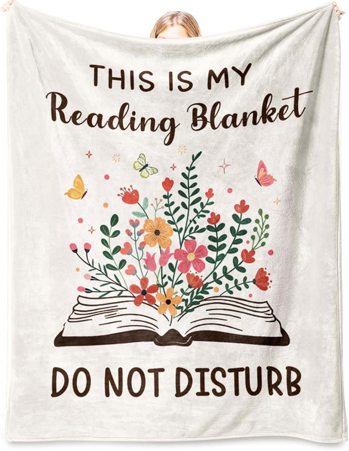 Book Lovers Gifts for Women Men, Flannel Soft Book Reading Blanket Decor, Reader Gifts for Birthday, Reading Accessories, Bookish Bookworm Gift - 50'' x 60'' - Image 1