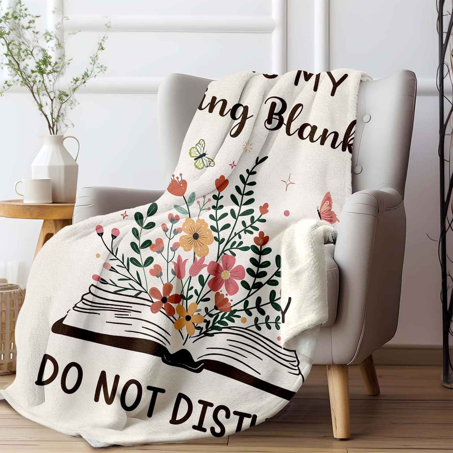Book Lovers Gifts for Women Men, Flannel Soft Book Reading Blanket Decor, Reader Gifts for Birthday, Reading Accessories, Bookish Bookworm Gift - 50'' x 60'' - Image 6