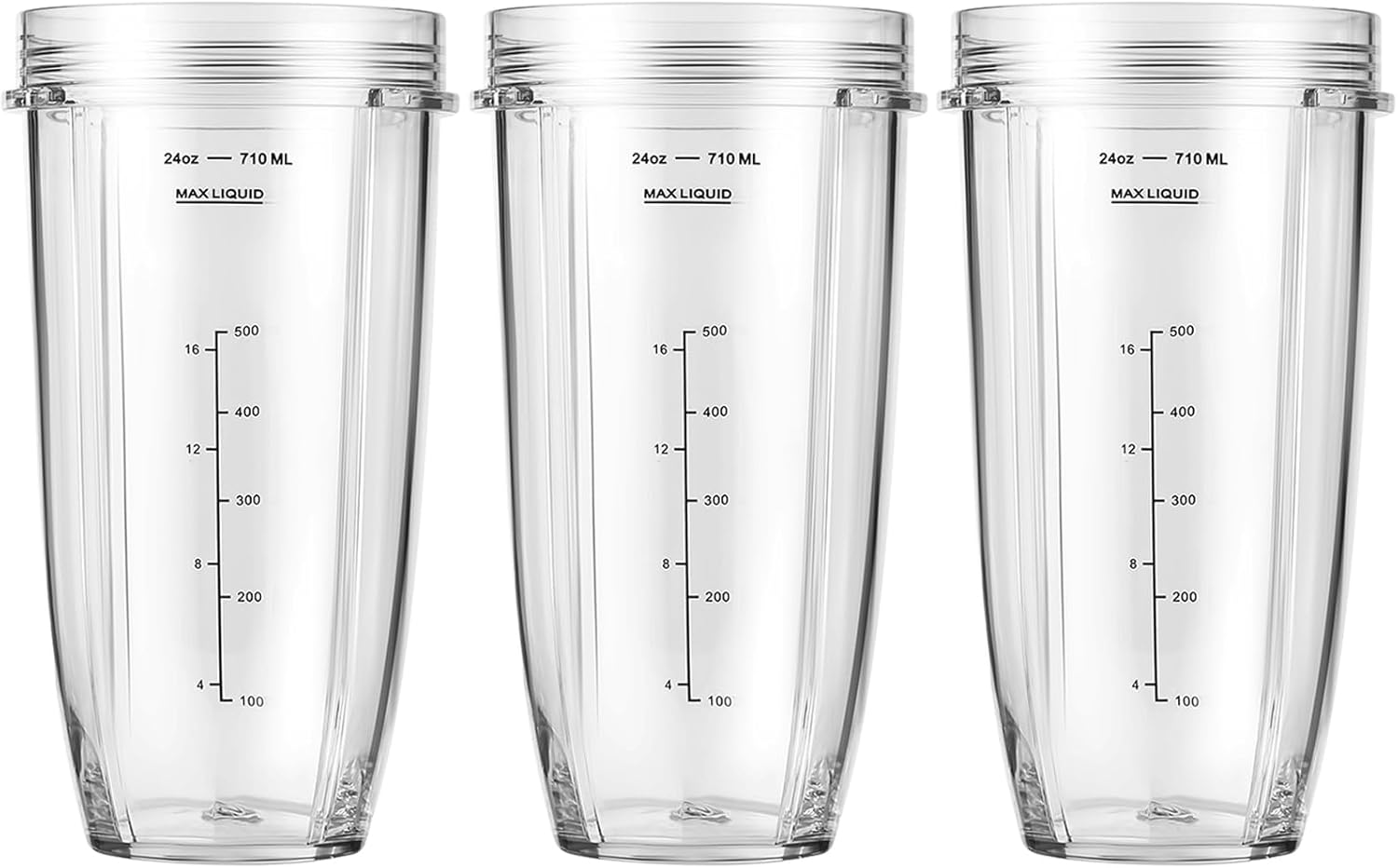 3-Pack 24oz Ninja Blender Cups, Blender Replacement Parts Compatible with Ninja Auto-iQ Series Blenders BL480 BL481 BL482 BL640 BL682 BL2012 BN801 - Image 1