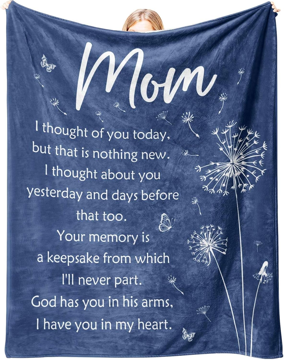 Memorial Bereavement Gifts for Loss of Mom Mother, Soft Flannel Memorial Blanket for Loss of a Mother Sympathy, Remembrance Condolences Sympathy Gifts Idea in Memory of Mom, 50x60 inches - Image 1