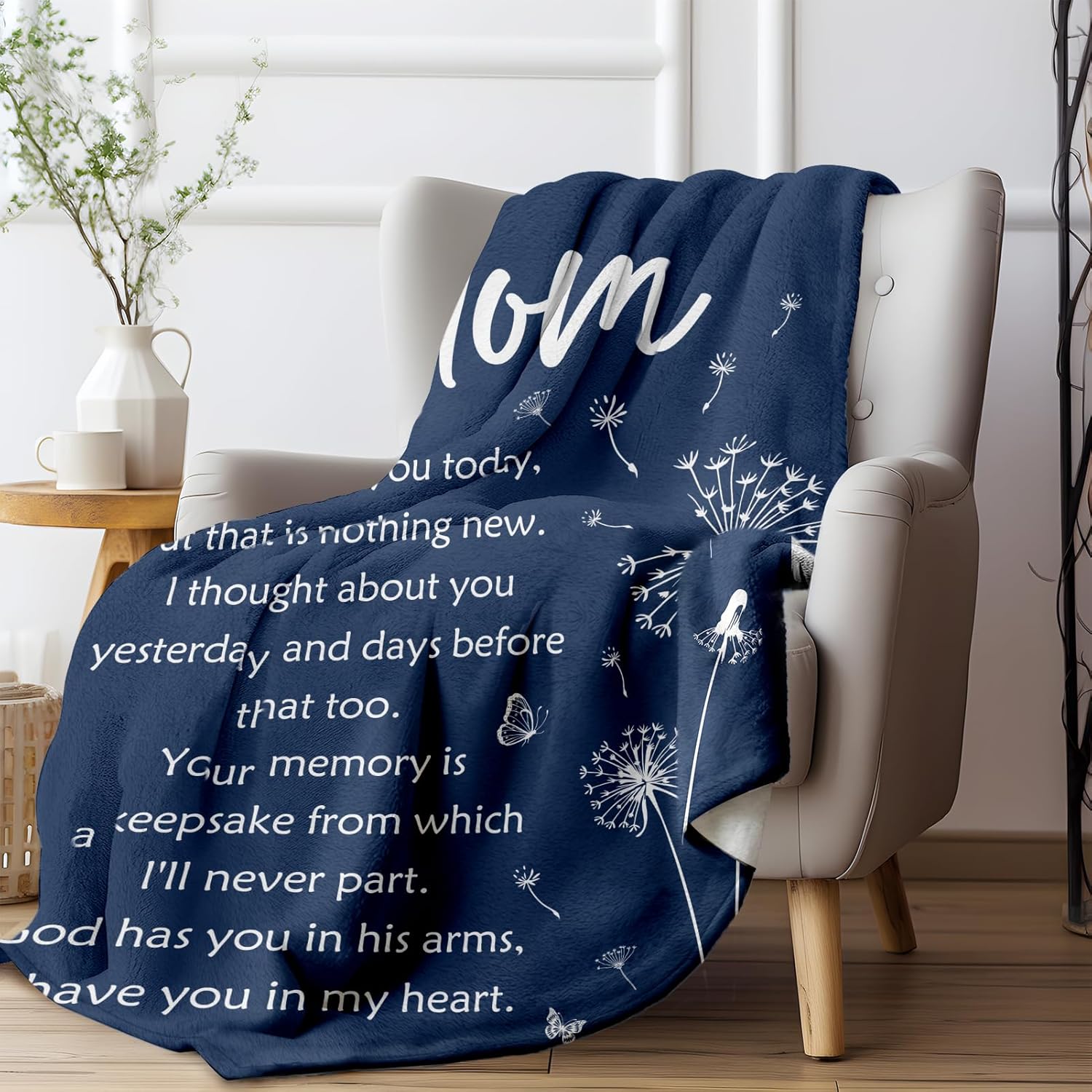Memorial Bereavement Gifts for Loss of Mom Mother, Soft Flannel Memorial Blanket for Loss of a Mother Sympathy, Remembrance Condolences Sympathy Gifts Idea in Memory of Mom, 50x60 inches - Image 6