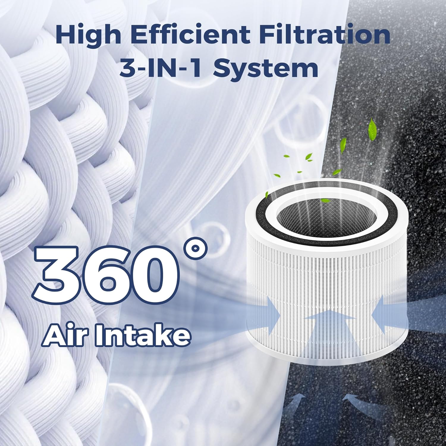 240 Replacement Filter Compatible with PURO 240 Air Purifier,3-in-1 Filtration System with True HEPA H14 and Activated Carbon, Pack of 2 - Image 3