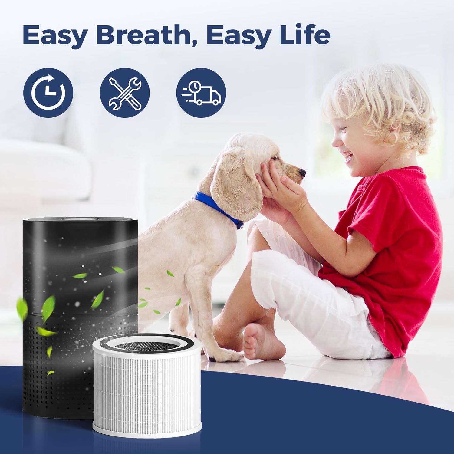 240 Replacement Filter Compatible with PURO 240 Air Purifier,3-in-1 Filtration System with True HEPA H14 and Activated Carbon, Pack of 2 - Image 5