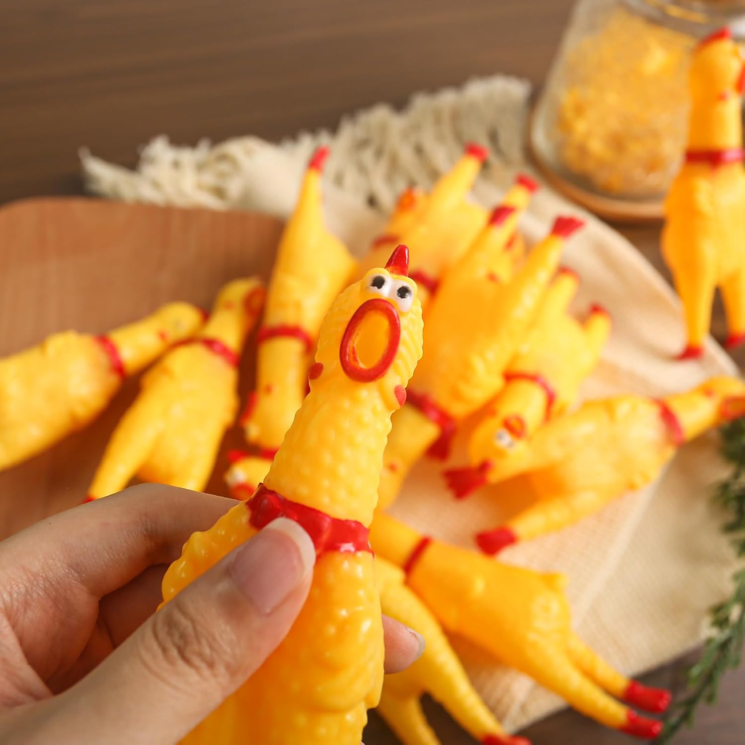 20PCS Squeaky Rubber Chickens, Screaming Chickens Bulk Prank Novelty Toys Pet Toys for Party Favors Family Game Dog Toys Noise Maker - Image 7