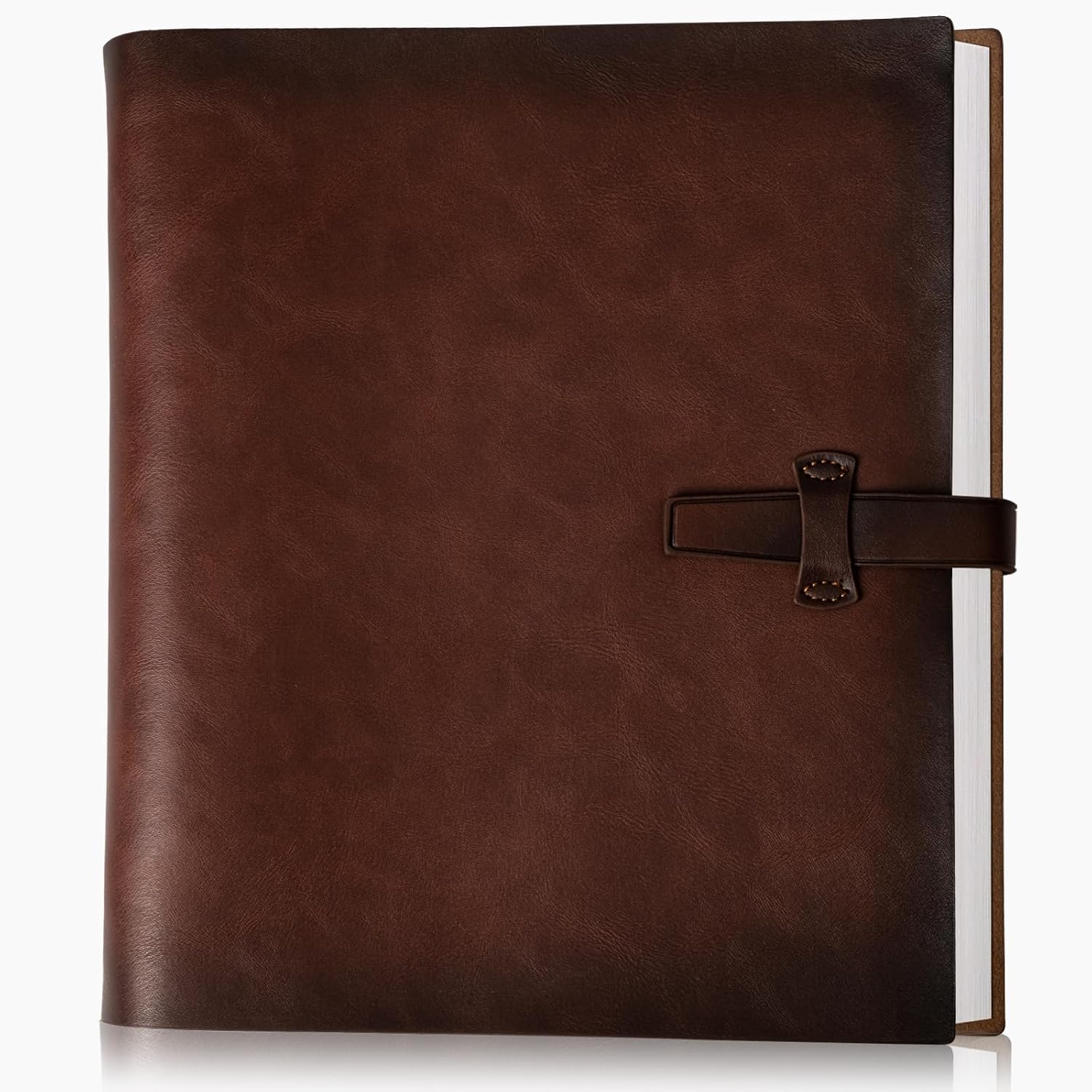 Photo Album 4x6 200 Photos, Genuine Leather Photo Albums with Writing Space with 30 Writing Paper, Travel Family Wedding Kids Graduation Ultrasound Baby Picture Album Scrapbook Photo Album (Simple) - Image 1