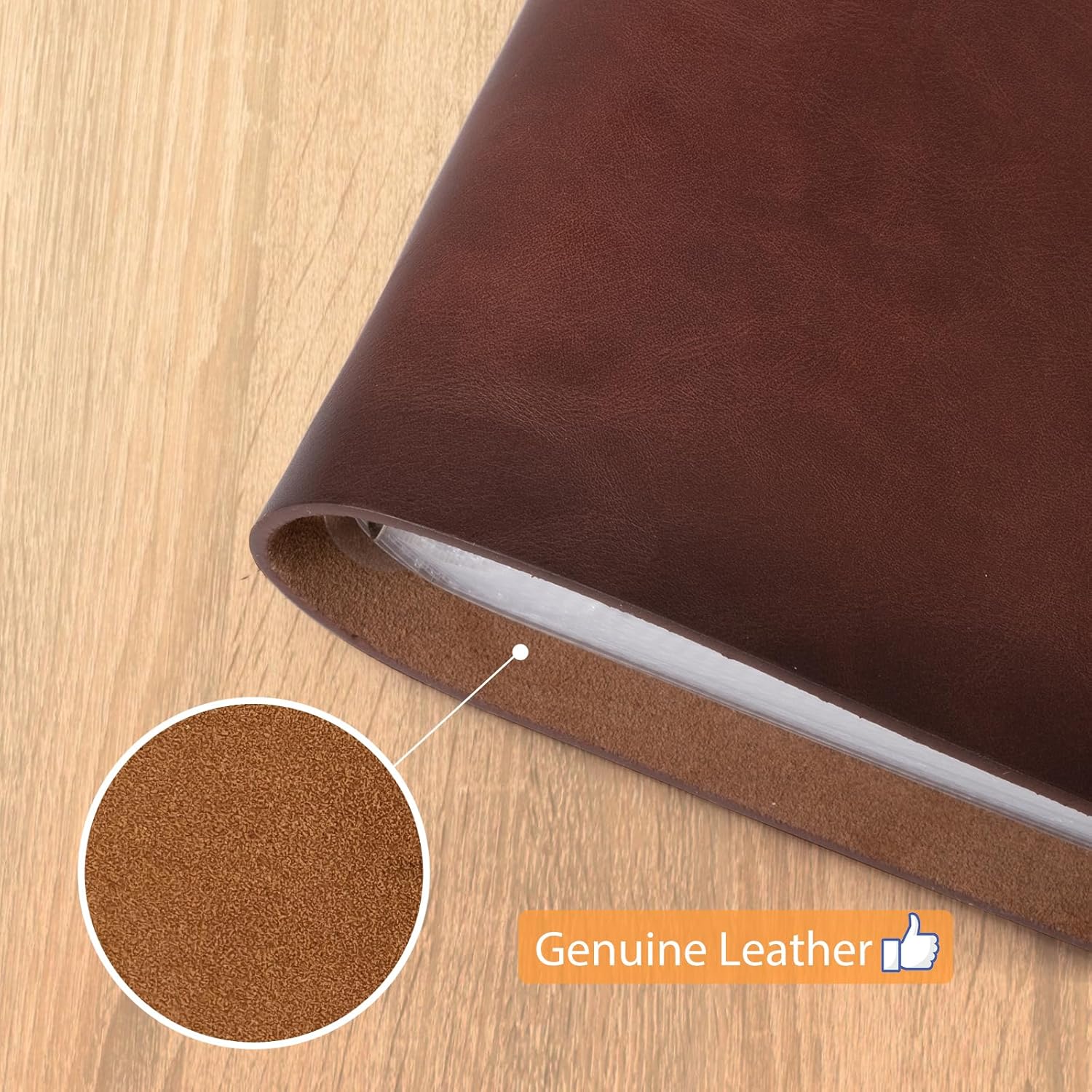 Photo Album 4x6 200 Photos, Genuine Leather Photo Albums with Writing Space with 30 Writing Paper, Travel Family Wedding Kids Graduation Ultrasound Baby Picture Album Scrapbook Photo Album (Simple) - Image 5