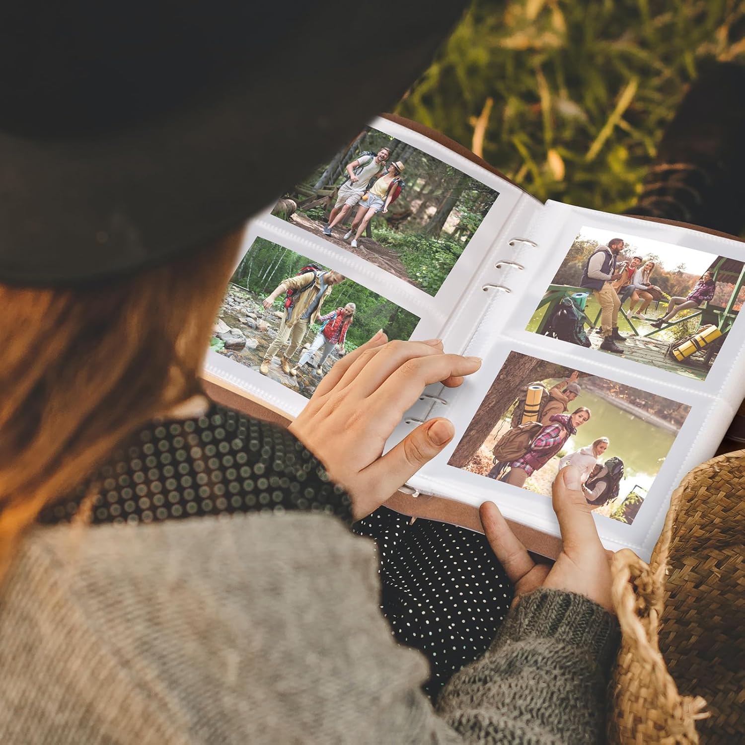 Photo Album 4x6 200 Photos, Genuine Leather Photo Albums with Writing Space with 30 Writing Paper, Travel Family Wedding Kids Graduation Ultrasound Baby Picture Album Scrapbook Photo Album (Simple) - Image 8