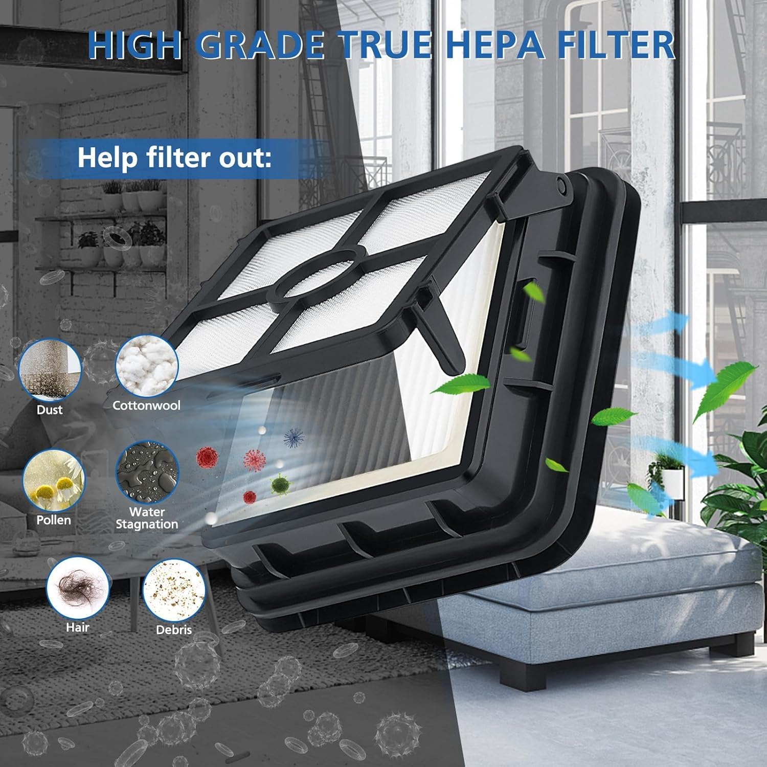 Replacements Compatible with Bissell CrossWave, 3 Multi-Surface Brush Roll 1868 + 3 Vacuum Filter 1866 Vacuum Filter, Compare to Part 1608683, 160-8683, 1608684 - Image 5