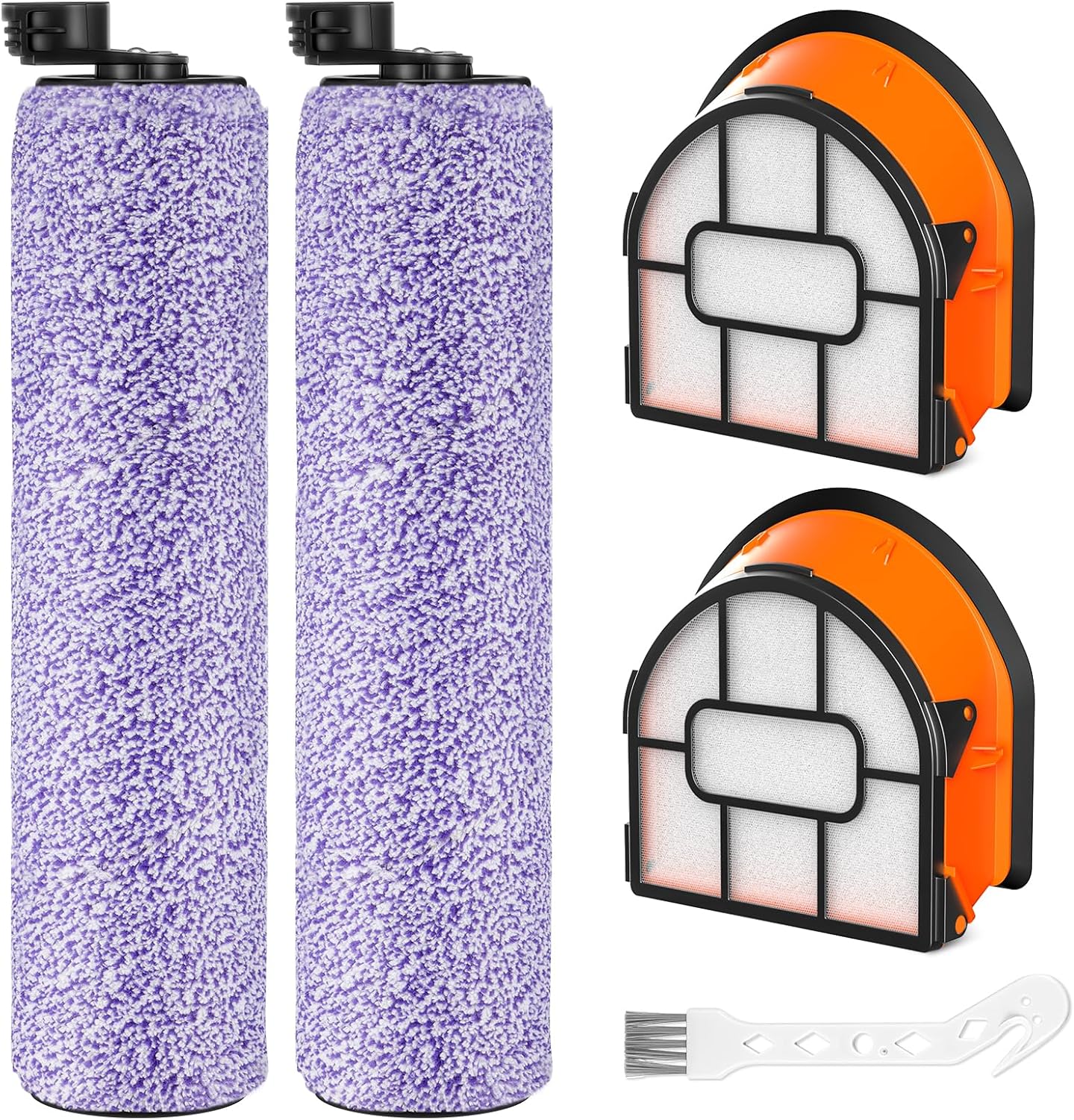 WDB1F2 Replacement Brushroll & Filter Bundle Compatible with Shark Hydrovac WD101 WD201 WD100 WD200 AW201 WD200C WD201C WD101C HydroVac XL 3-in-1 Vacuum Cleaner,Compare Parts WDB1, WDB2, WDFF1, WDFF2 - Image 1