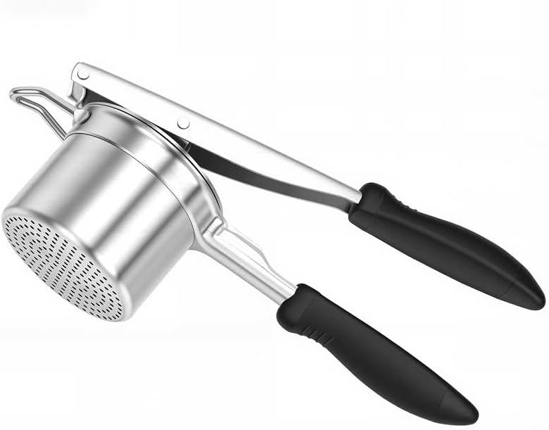 Potato Ricer, 304 Stainless Steel Manual Potato Press with Silicone Handle, Dishwasher Safe Kitchen Tool for Fluffy Mashed Potatoes - Image 1