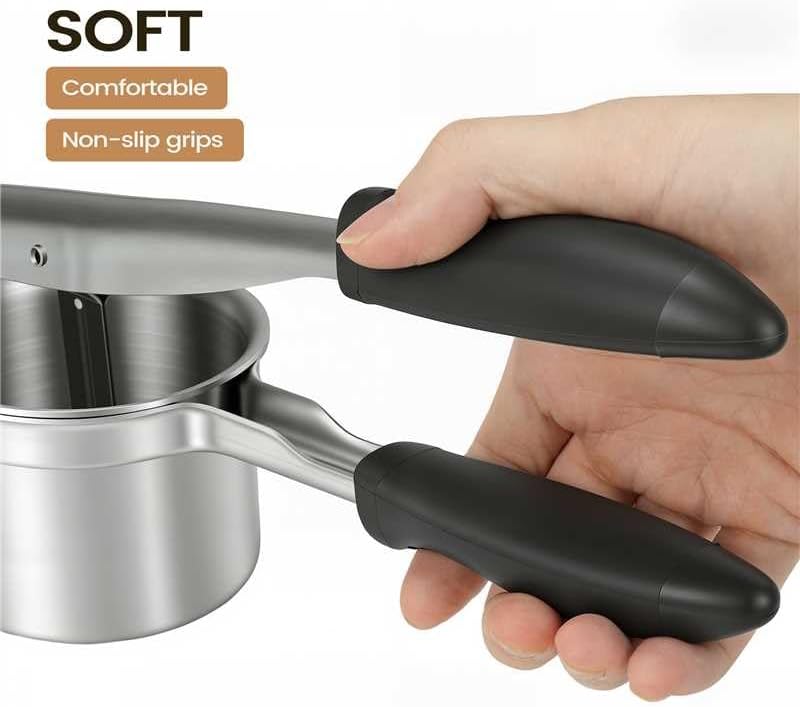 Potato Ricer, 304 Stainless Steel Manual Potato Press with Silicone Handle, Dishwasher Safe Kitchen Tool for Fluffy Mashed Potatoes - Image 4