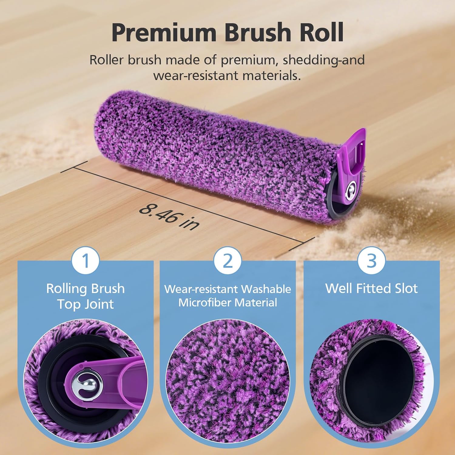 SD201 Brush Roller Shark Mop: Compatible with Shark Steam Pickup 3-in-1 Steam Mop SD200 SD201C SD201Q SD205 Models - Roll Brush 1 Cleaning Tool Replacement Parts Accessories Kit for Months 3 Pack - Image 4