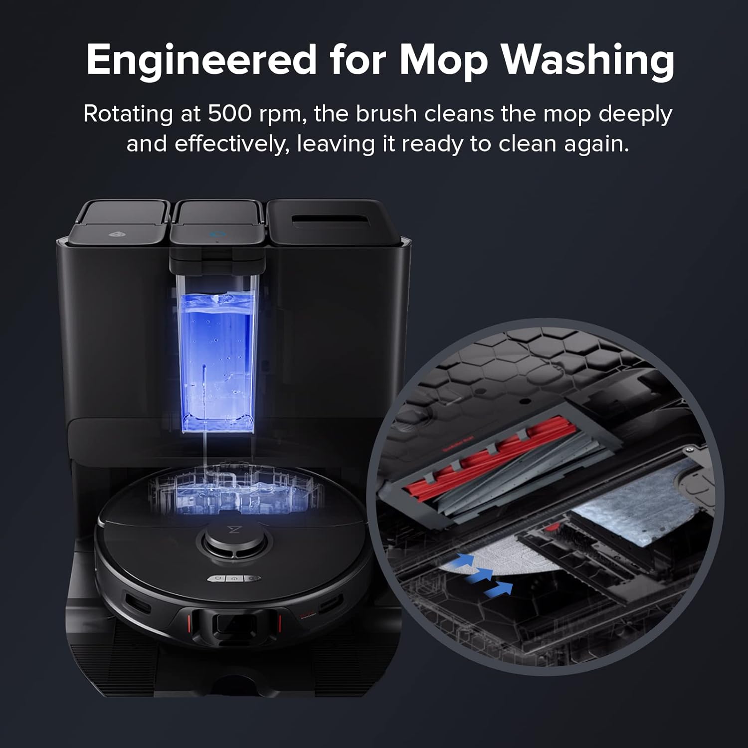 High-Speed Cleaning Brush for Saros 10/S8 MaxV Ultra/S8 Max Ultra/S8 Pro Ultra/S7 Max Ultra/S7 MaxV Ultra for Mop Washing and Dock Self-Cleaning (2pcs Included), Robot Vacuum Accessories - Image 3