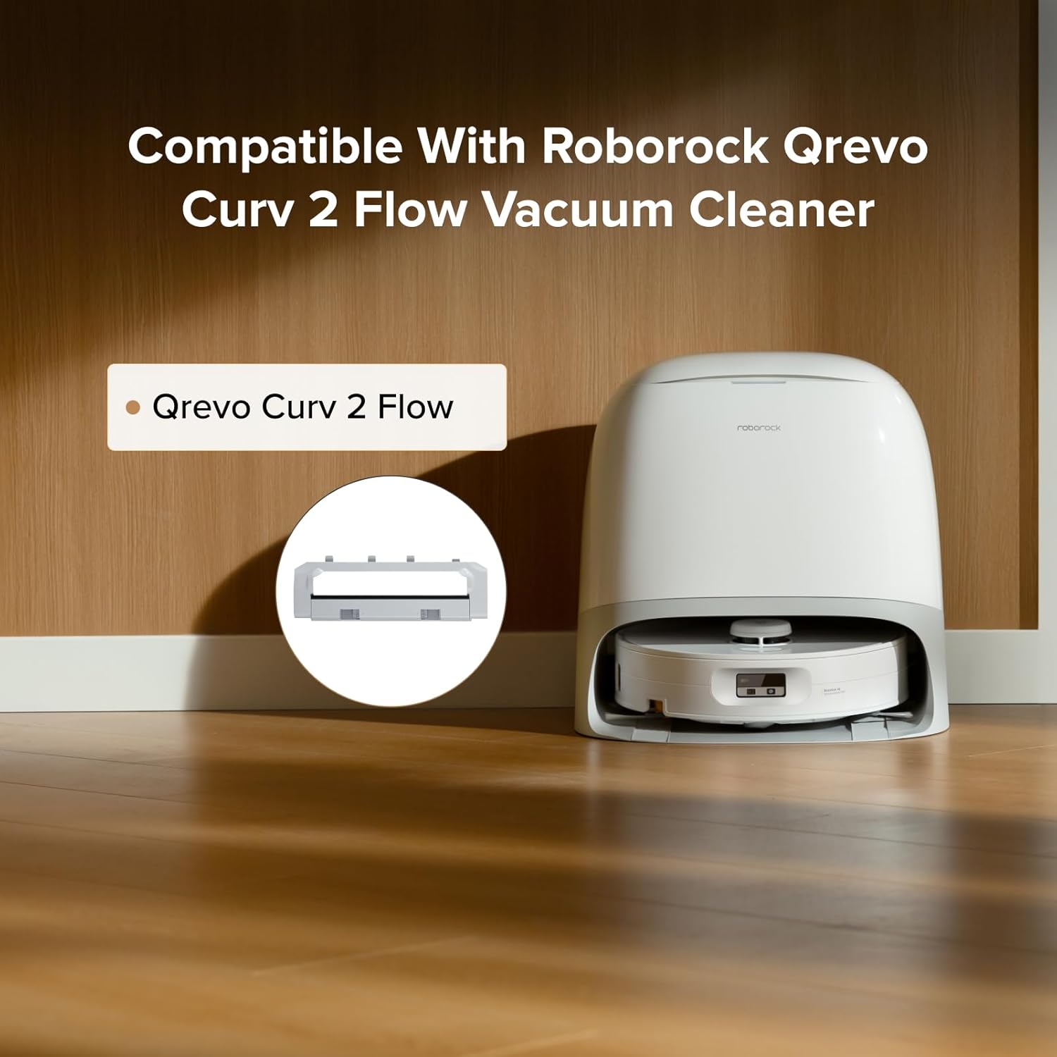 Main Brush Cover for Qrevo Curv 2 Flow Robot Vacuums, Light Gray - Image 3