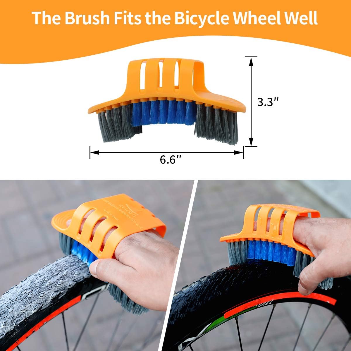 8 Pieces Precision Bicycle Cleaning Brush Tool Including Bike Chain Scrubber, suitable for Mountain, Road, City, Hybrid,BMX Bike and Folding Bike - Image 2