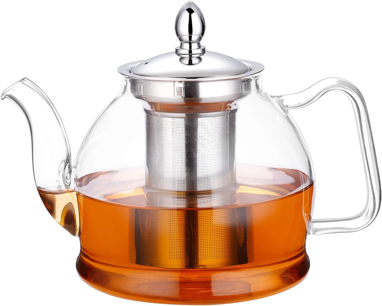 1000ml Glass Teapot with Removable Infuser, Stovetop Safe Tea Kettle, Blooming and Loose Leaf Tea Maker Set - Image 1