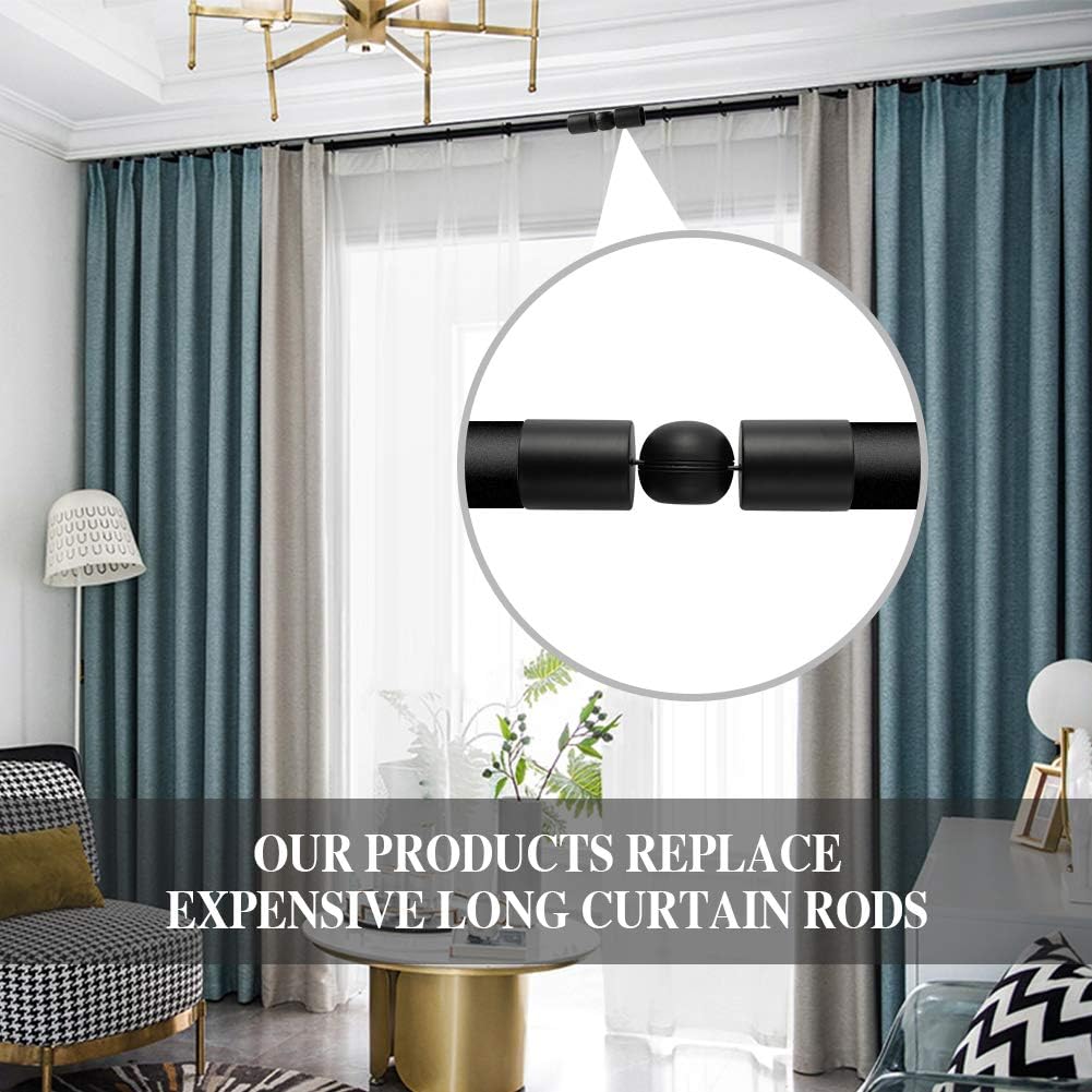 Adjustable 1 Inch Curtain Rod Brackets, Black Iron Wall Mounts, 2 Pack - Image 8