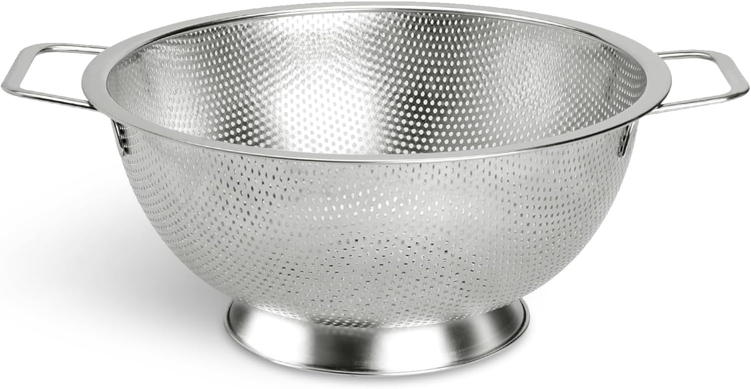 Colander Stainless Steel 3-Quart, Kitchen Strainer for Pasta, Fruits Vegetables, Dishwasher Safe - Image 1
