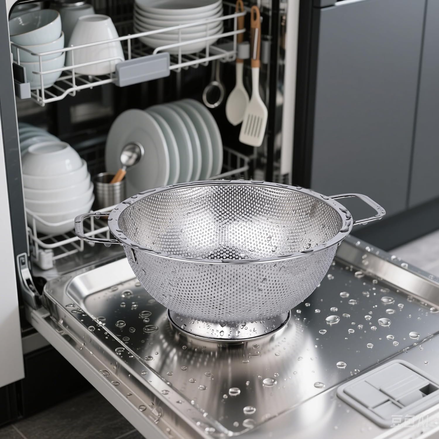 Colander Stainless Steel 3-Quart, Kitchen Strainer for Pasta, Fruits Vegetables, Dishwasher Safe - Image 6