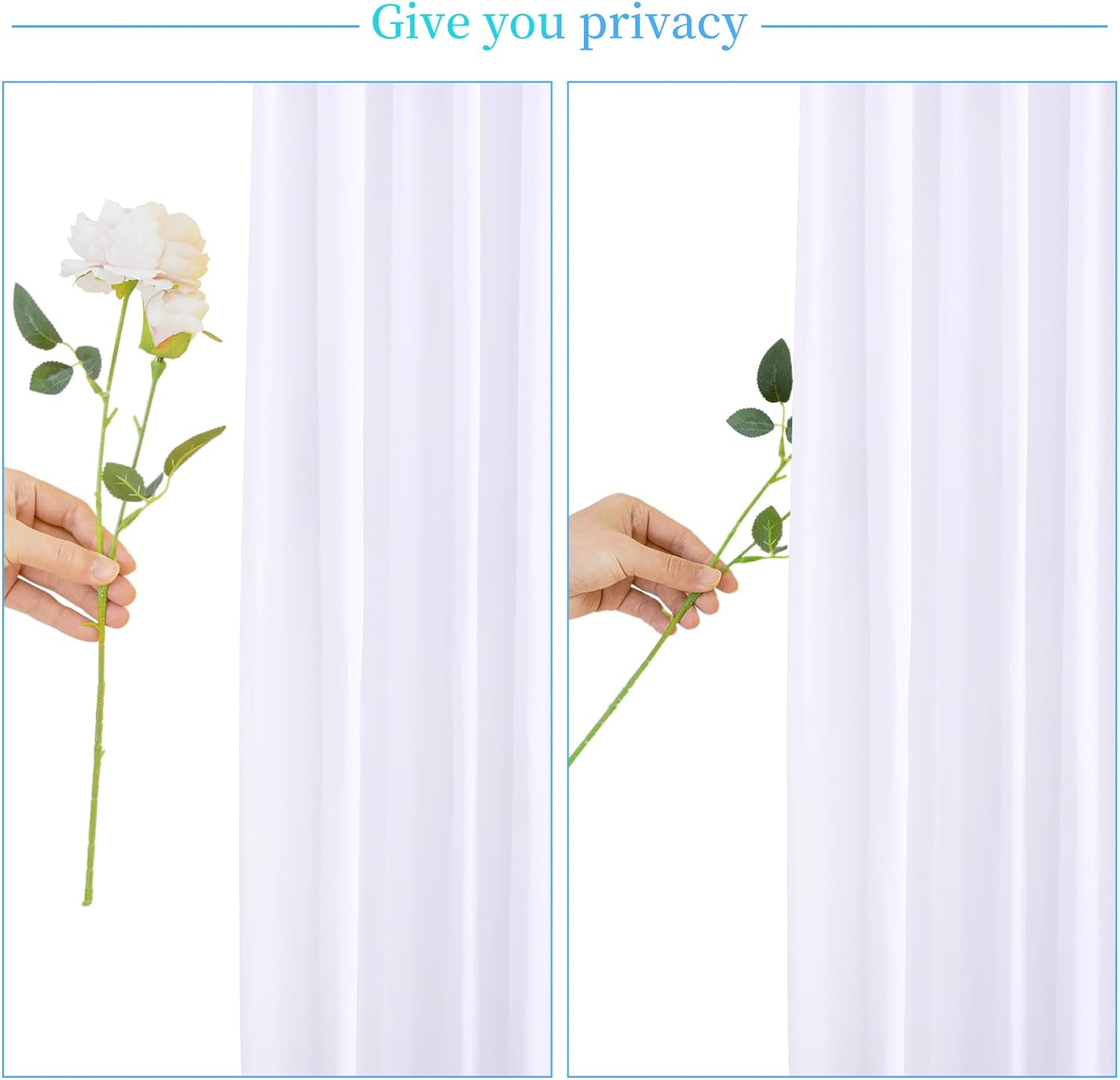 10x10 White Backdrop Curtain for Parties Wedding Wrinkle Free White Photo Curtains Backdrop Drapes Fabric Decoration for Baby Shower 5ft x 10ft,2 Panels - Image 7