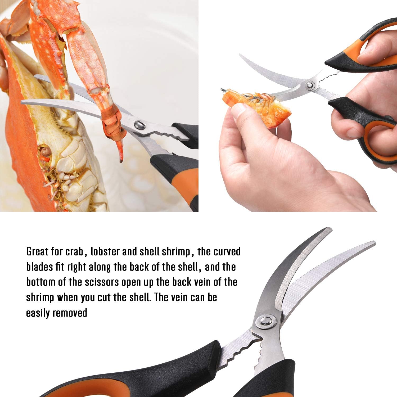 20-piece Seafood Tools Set includes 6 Crab Crackers, 6 Lobster Shellers, 6 Crab Leg Forks/Picks and 2 Seafood Scissors & Storage Bag - Nut Cracker Set - Image 6