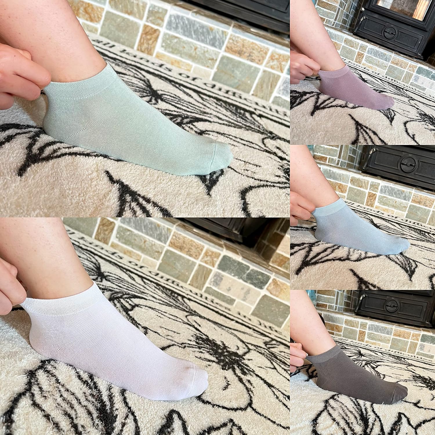 Women Bamboo Ankle Socks Ankle Length Thin Sock Odor Resistant Low Cut Sock 5 Pairs - Image 2
