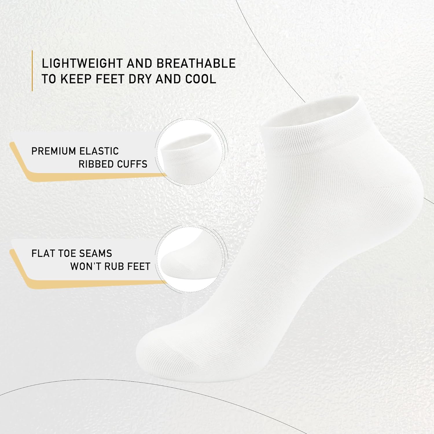 Women Bamboo Ankle Socks Ankle Length Thin Sock Odor Resistant Low Cut Sock 5 Pairs - Image 4