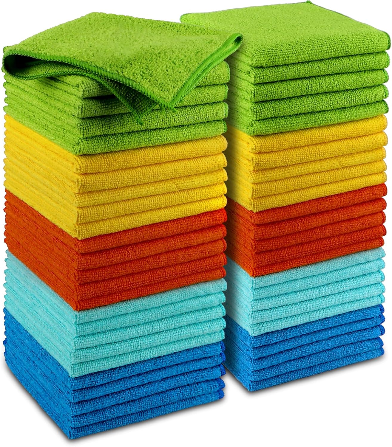 Microfiber Cleaning Cloths-50PK, Microfiber Towels for Cars, Premium All-Purpose Car Cloth, Dusting Cleaning Rags, Absorbent Towels for SUVs, House, Kitchen, Window, Gift-12×12