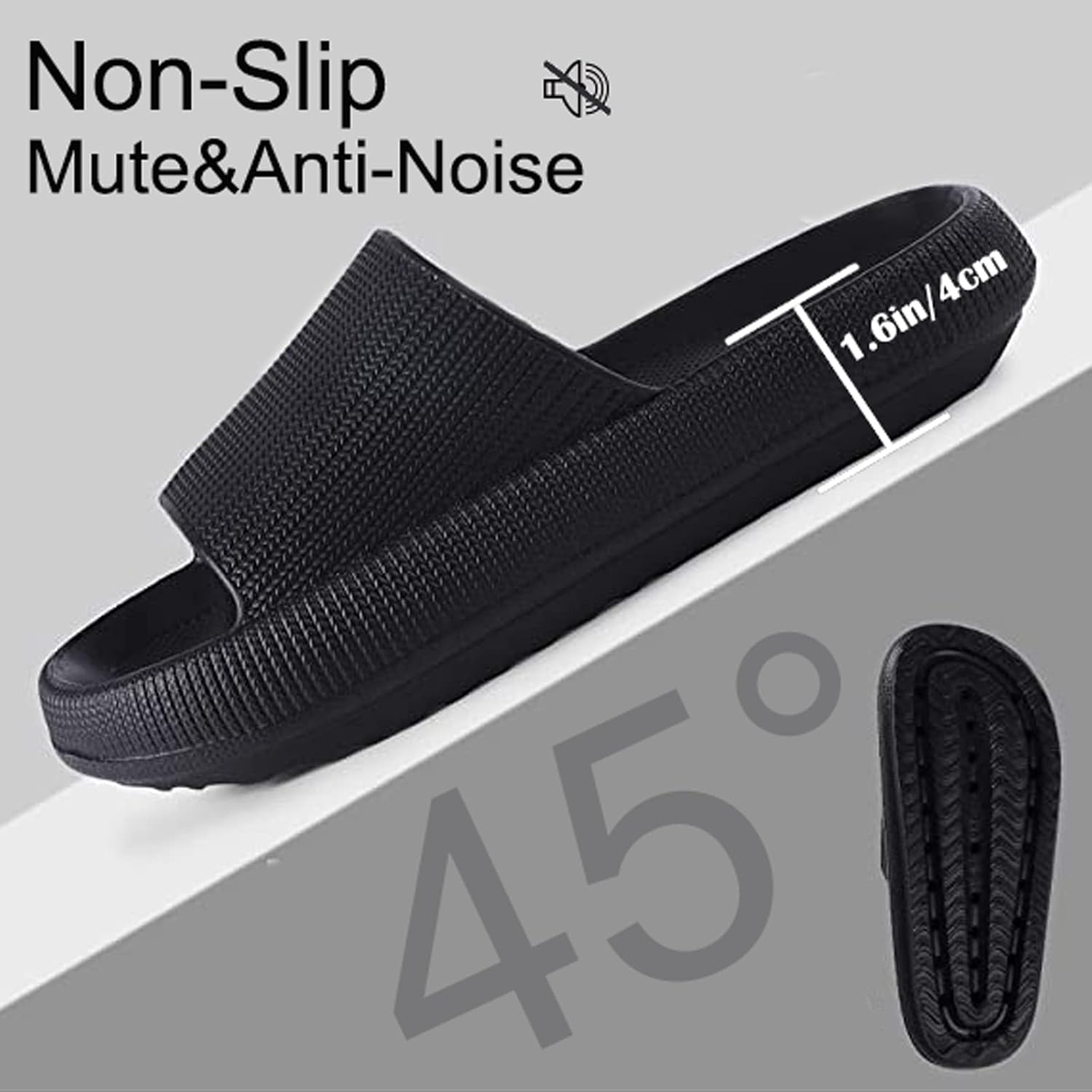 Pillow Slides Slippers for Women Men Cloud Slides Cloud Ultra-Soft Slippers Anti-Slip Open Toe House Slippers Unisex Bathroom Shower Pool Slides Comfortable Message Foam Summer Sandals Slippers - Image 5
