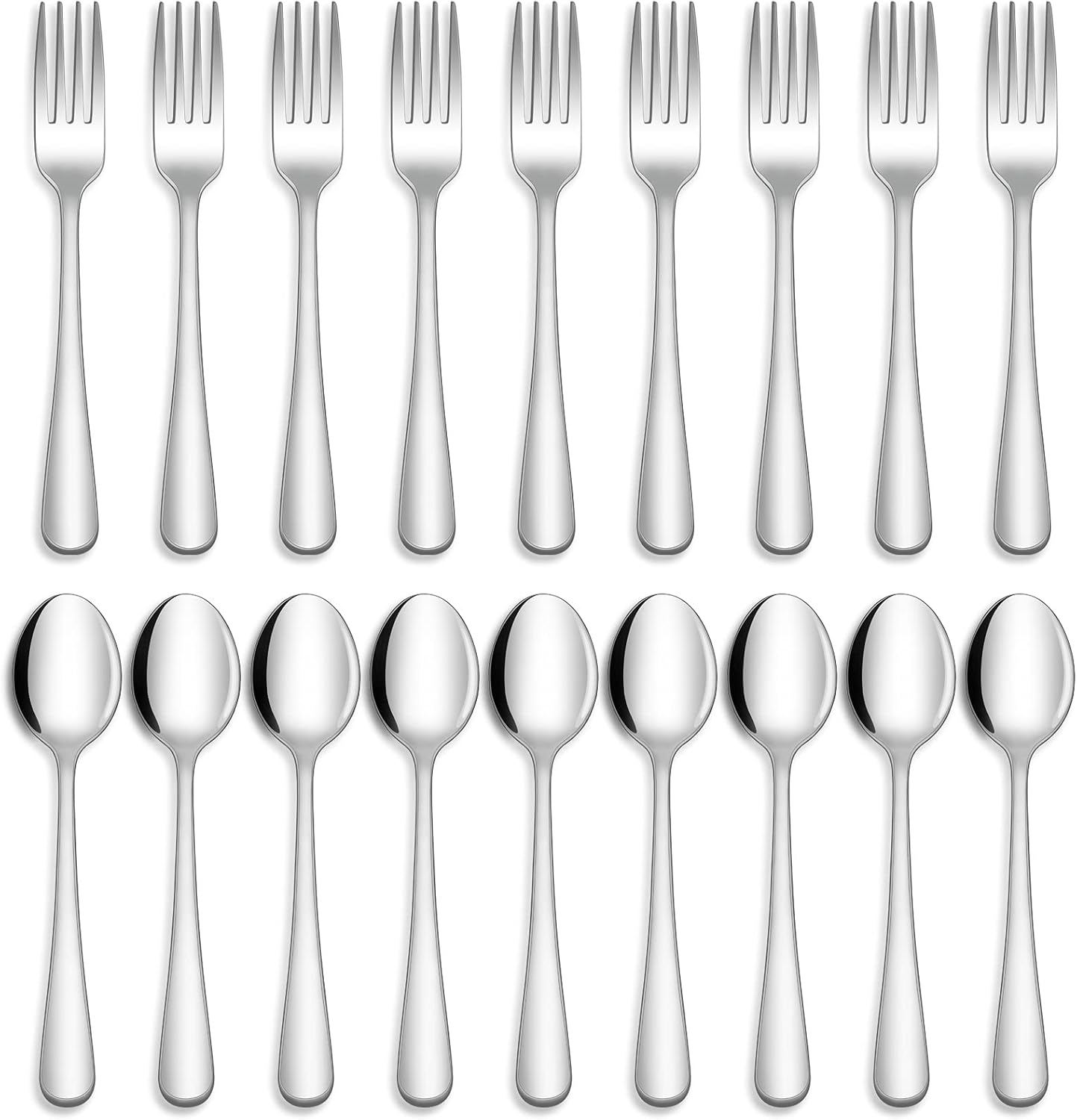 24-piece Forks and Spoons Silverware Set, Food Grade Stainless Steel Flatware Cutlery Set for Home, Kitchen and Restaurant, Mirror Polished, Dishwasher Safe - Image 1