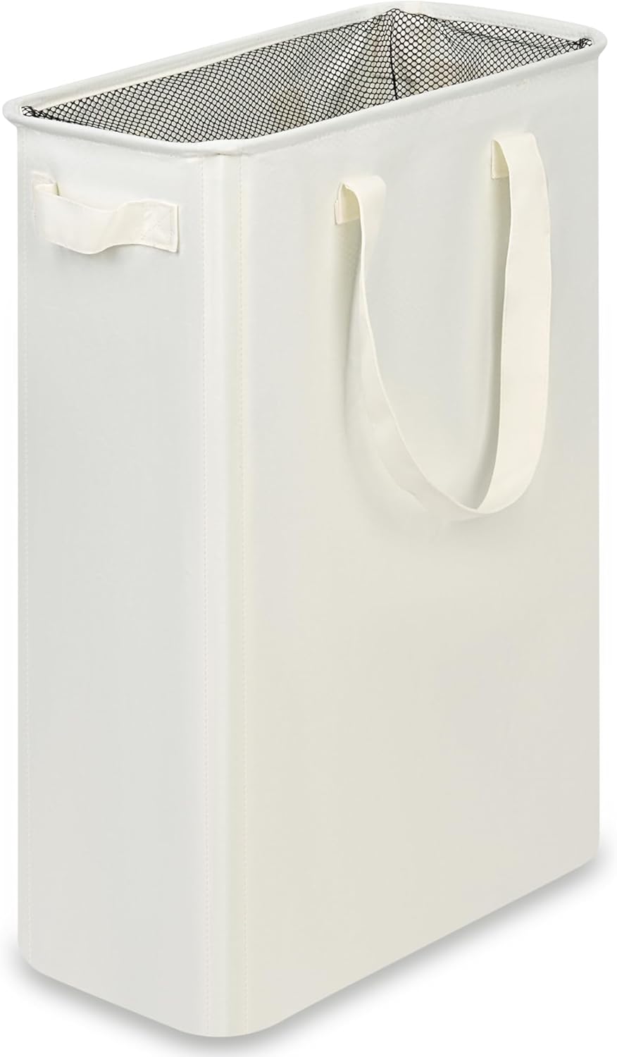 Slim Laundry Hamper with Handles, Collapsible Small Hamper for Laundry, Dirty Clothes Basket for Bedroom, Dorm and Laundry Room, 48L (12.7 Gallon) Beige - Image 1
