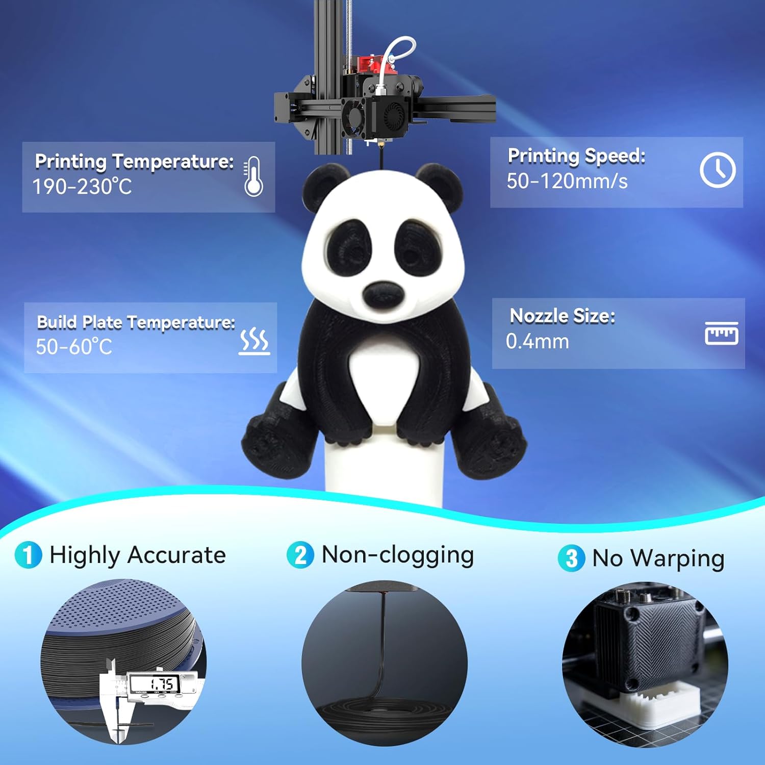 TPU 3D Printer Filament 1.75mm, Flexible 95A TPU Filament, 1KG Soft 3D Filament for Fast Printing, Dimensional Accuracy +/- 0.03mm, Fit Most FDM 3D Printers, TPU White - Image 6