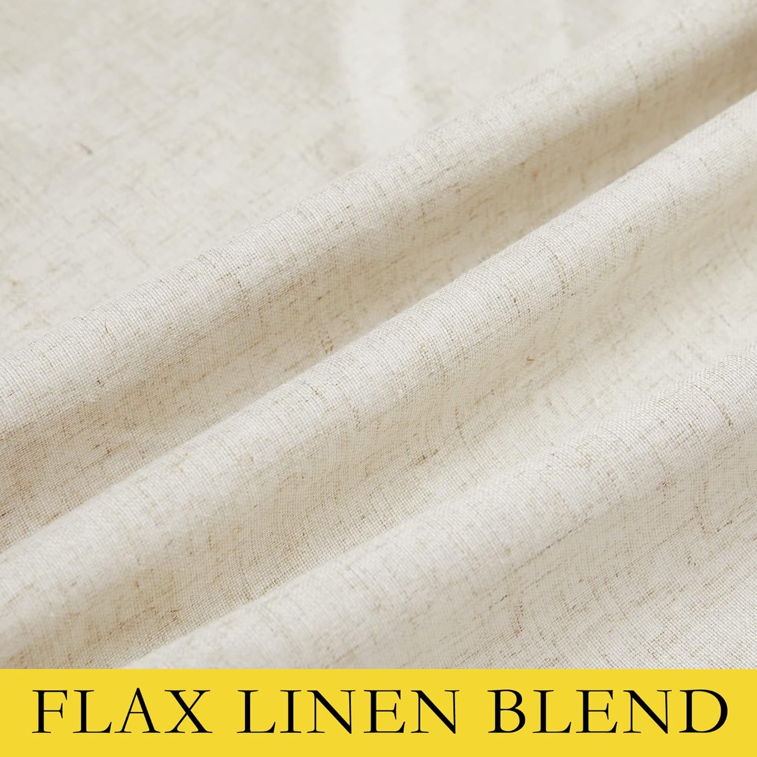 Linen Curtains 84 Inch Long 100% Blackout 2 Panels Natural Thick Farmhouse Living Room Soundproof Curtain Thermal Insulated Window Treatment Door Curtain Drapes (52-Inch Width Each Panel) - Image 8