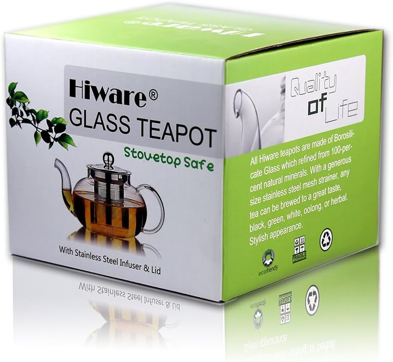 Glass Teapot with Stainless Steel Infuser & Lid, Borosilicate Glass Tea Pot Stovetop Safe, Blooming & Loose Leaf Teapots, 27 Oz - Image 6
