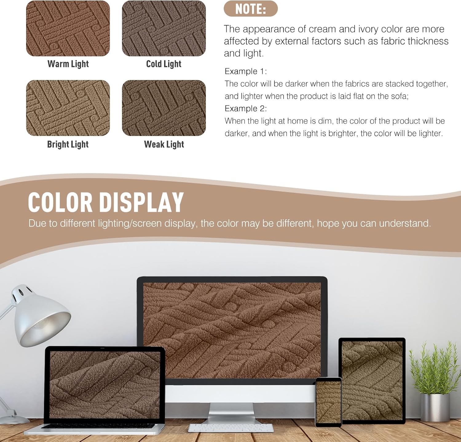 Recliner Covers, Stretch Reclining Chair Covers, Recliner Sofa Slipcovers Stripe Jacquard Recliner Couch Covers Furniture Protector Covers for Pet Kid (1 Seater, Light Coffee) - Image 7