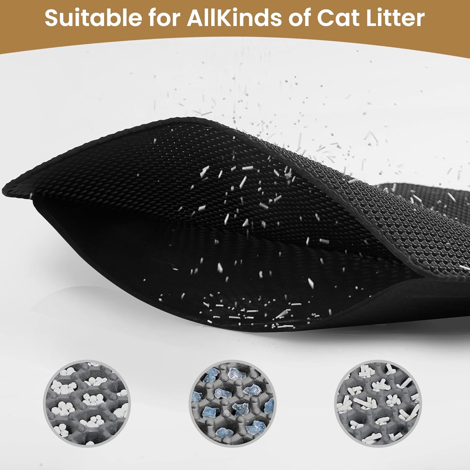 Cat Litter Mat Trapper – 60x45cm Double-Layer Honeycomb Design, Waterproof & Urine-Proof, Traps Litter to Keep Floors Clean - Image 2