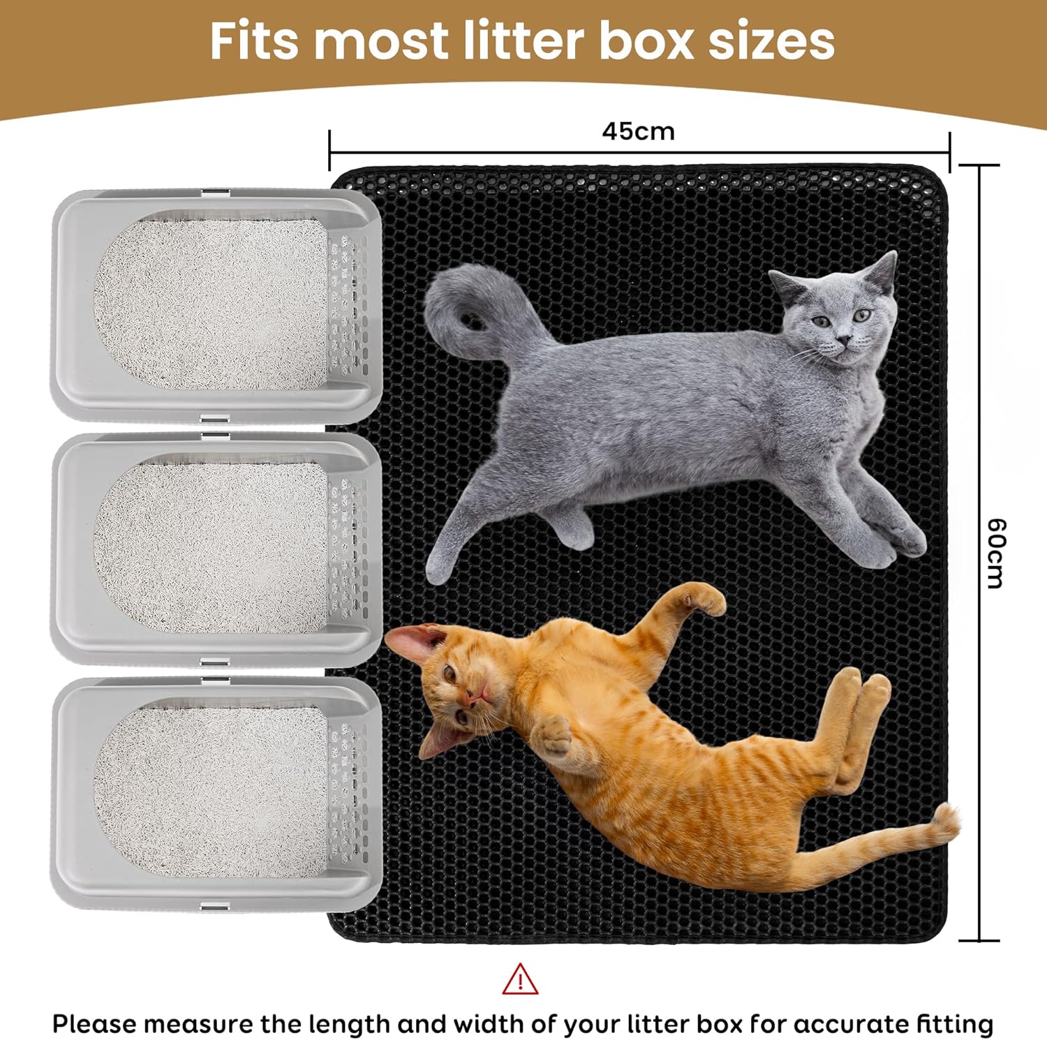 Cat Litter Mat Trapper – 60x45cm Double-Layer Honeycomb Design, Waterproof & Urine-Proof, Traps Litter to Keep Floors Clean - Image 4