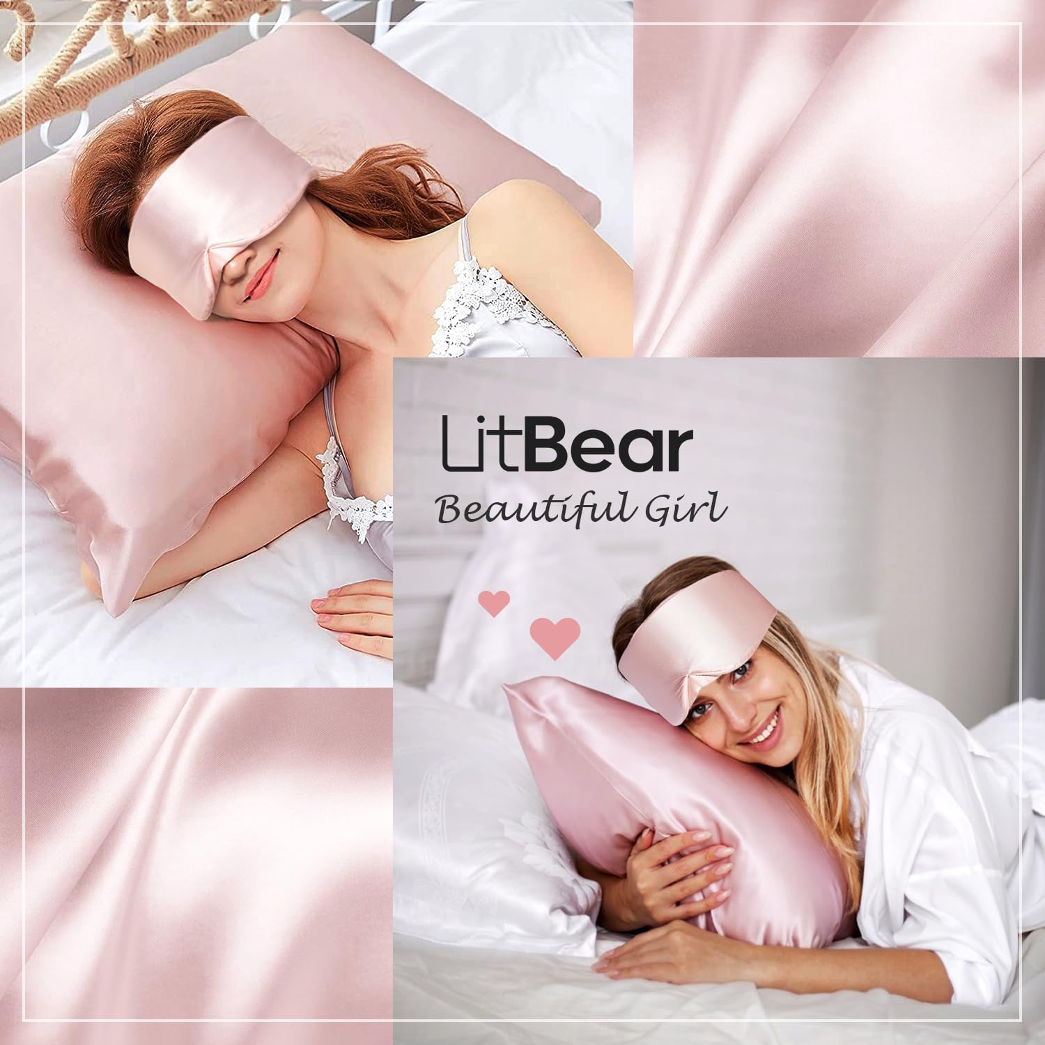 Silk Sleep Mask for Side Sleeper, Eye Mask Sleeping for Women Men 100% 22 Momme Pure Mulberry Silk, Face-Hugging Padded Silk Eye Cover for Sleeping with Adjustable Band (Pink) - Image 5