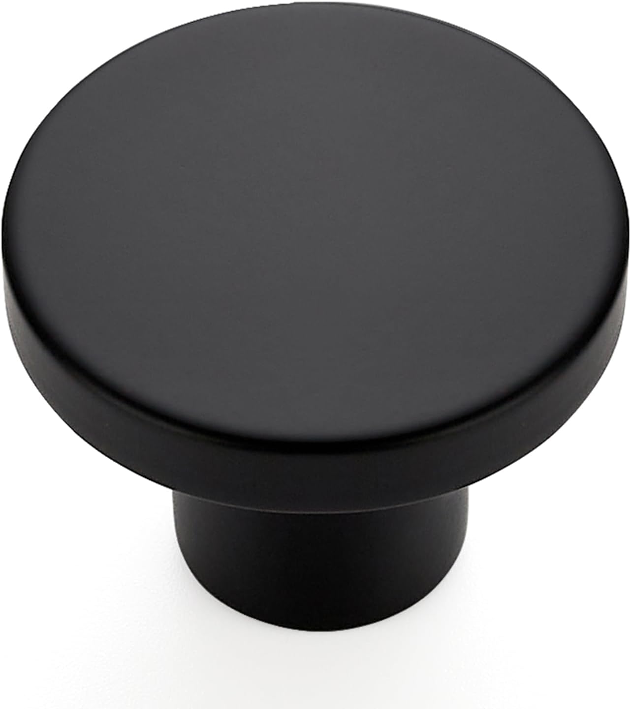 25 Pack Matte Black Round Cabinet Knobs Solid Dresser Knobs Drawer Pulls Black Cupboard Knobs for Modern Kitchen Cabinet Hardware - Image 1