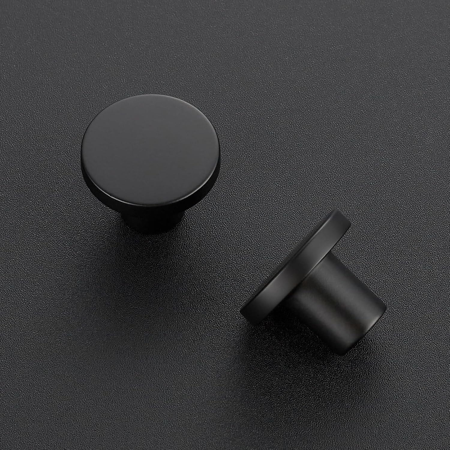 25 Pack Matte Black Round Cabinet Knobs Solid Dresser Knobs Drawer Pulls Black Cupboard Knobs for Modern Kitchen Cabinet Hardware - Image 2