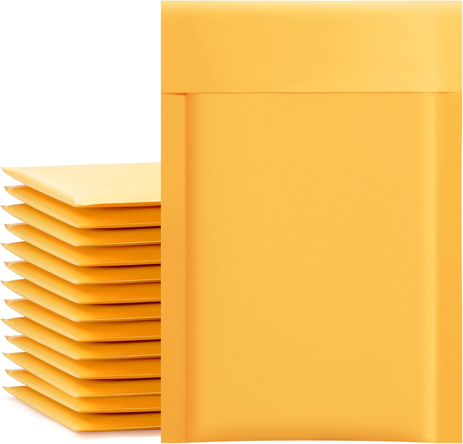 Kraft Bubble Mailers 4x8 Inch 50 Pack Yellow Padded Envelopes #000 Small Business Mailing Packages Self Sealing Tear Resistant Boutique Bulk Mail Shipping Bags Bubble Mailers - Image 1