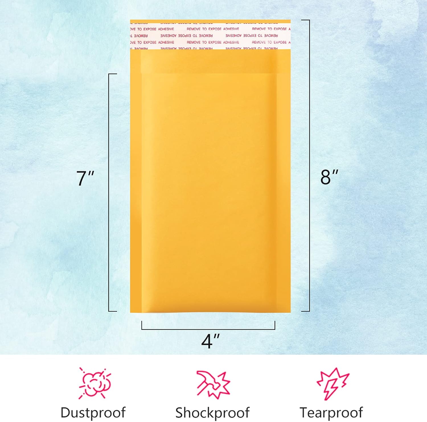Kraft Bubble Mailers 4x8 Inch 50 Pack Yellow Padded Envelopes #000 Small Business Mailing Packages Self Sealing Tear Resistant Boutique Bulk Mail Shipping Bags Bubble Mailers - Image 2