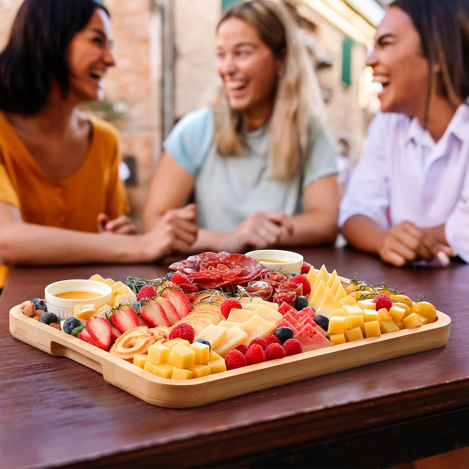 Charcuterie Boards with Lid, Bamboo Cheese Board Set with Locking Lid with Handle, Charcuterie Board Accessories - House Warming Gifts New Home, Bridal Shower Gifts, Wedding Gifts - Image 6