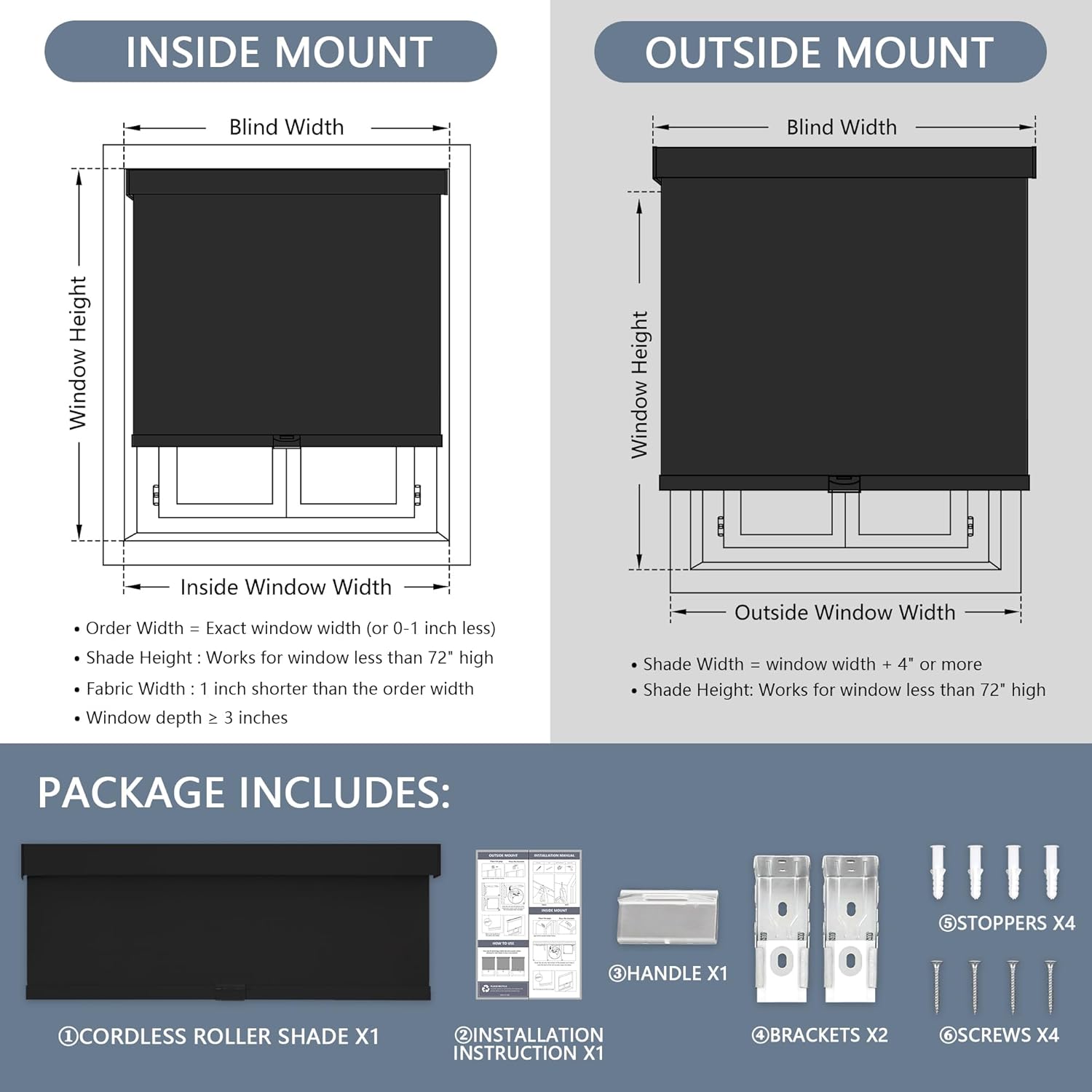 Blackout Roller Shades Cordless Blinds for Windows, Free-Stop Shades with Valance, Thermal Insulated Fabric, UV Protection, Blinds for Home and Office 20