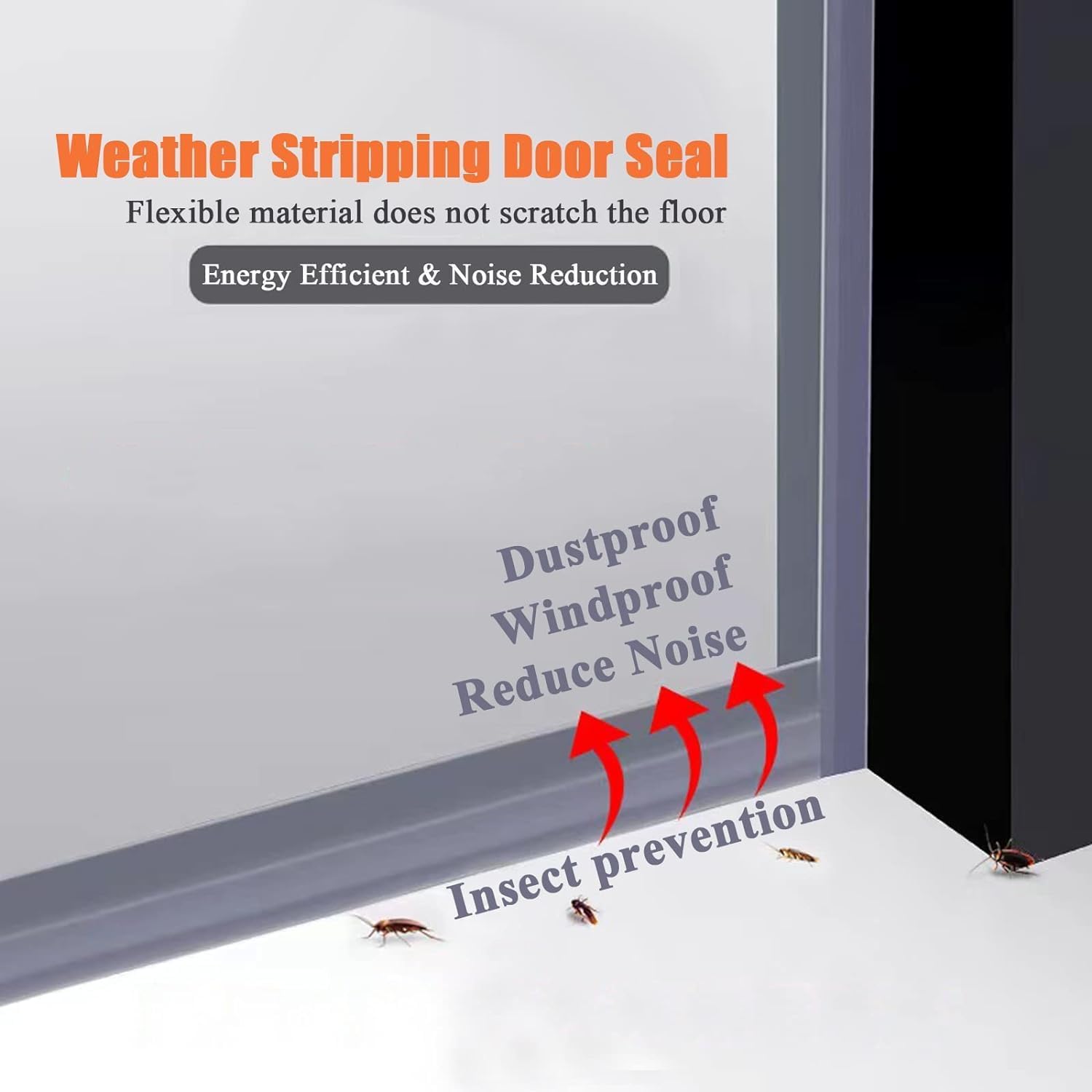 32.8FT Silicone Weather Stripping Door Seal Strip, No Residue Glass Shower Door Seal Strip Under Door Draft Stopper Silicone Sealing Tape for Doors Windows Shower Glass Gap,Transparent,35MM - Image 4