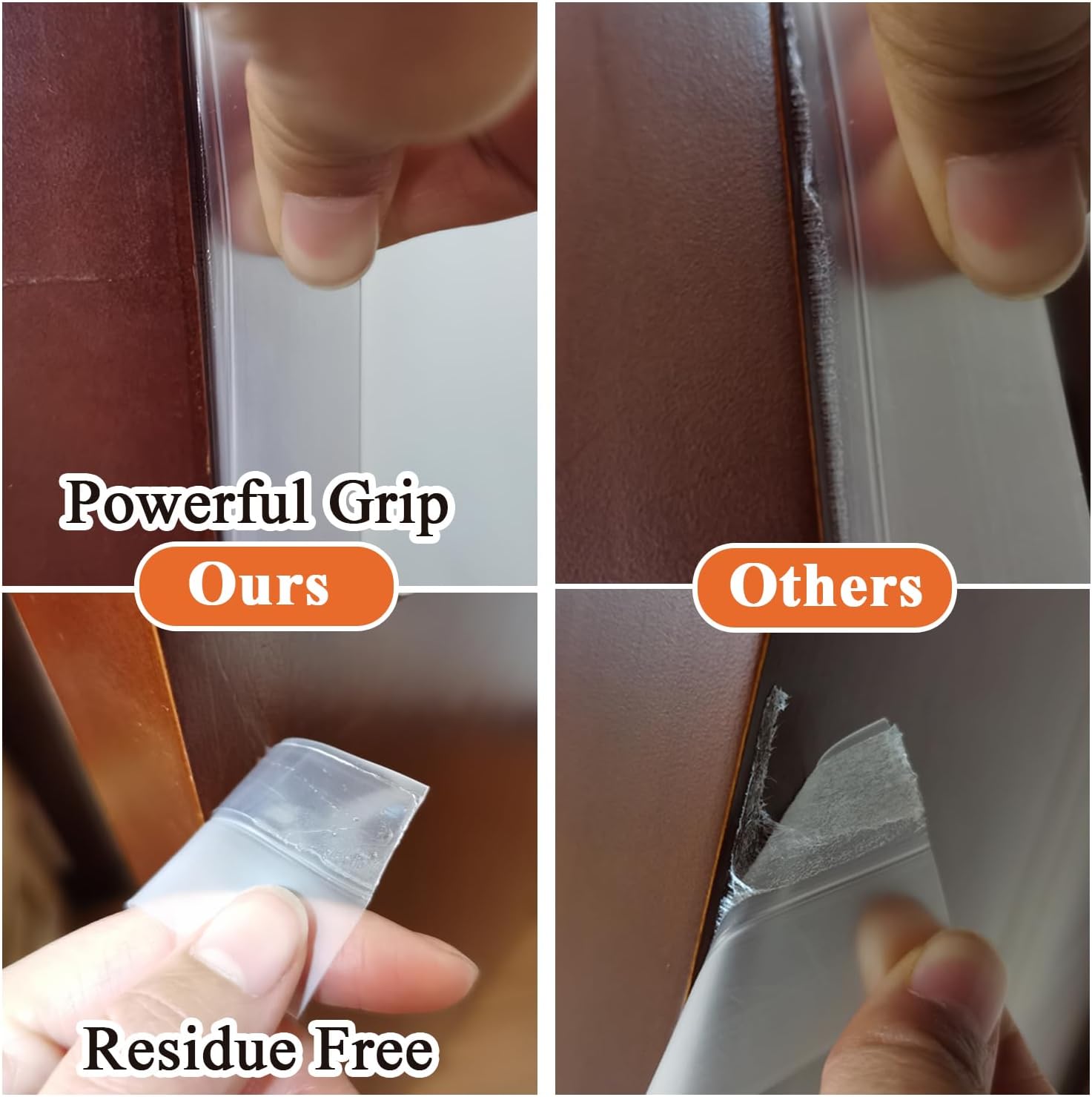 32.8FT Silicone Weather Stripping Door Seal Strip, No Residue Glass Shower Door Seal Strip Under Door Draft Stopper Silicone Sealing Tape for Doors Windows Shower Glass Gap,Transparent,35MM - Image 5