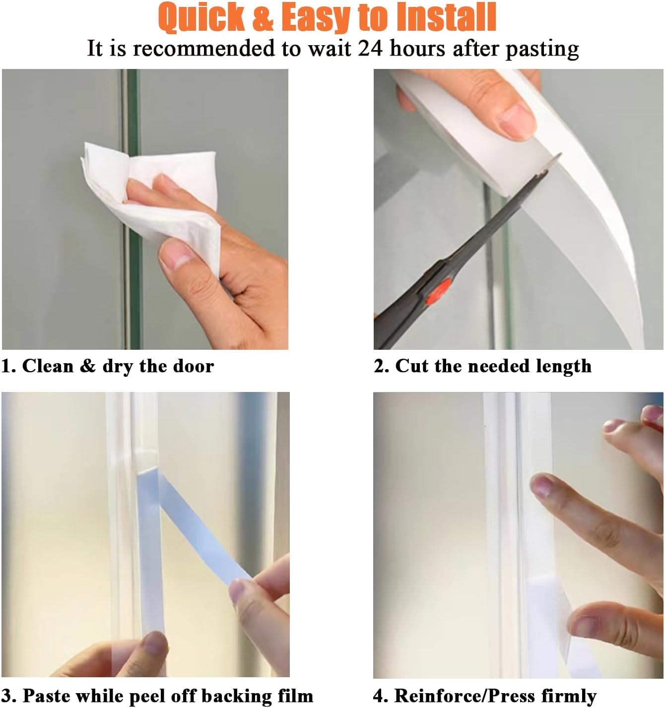 32.8FT Silicone Weather Stripping Door Seal Strip, No Residue Glass Shower Door Seal Strip Under Door Draft Stopper Silicone Sealing Tape for Doors Windows Shower Glass Gap,Transparent,35MM - Image 8