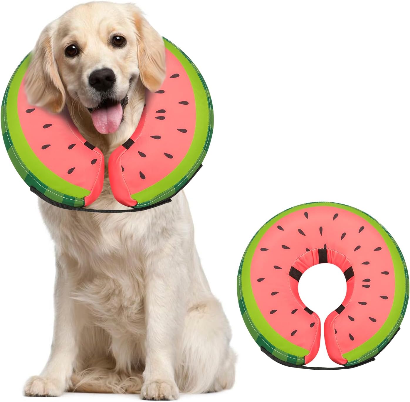 Inflatable Dog Collar Recovery Cone for Medium Waterproof Elizabethan Pillow Blow Up Pet Cone Collar Surgery Donut Convalescence Stop Licking Pulling Post Operative Anti Itch - Image 1