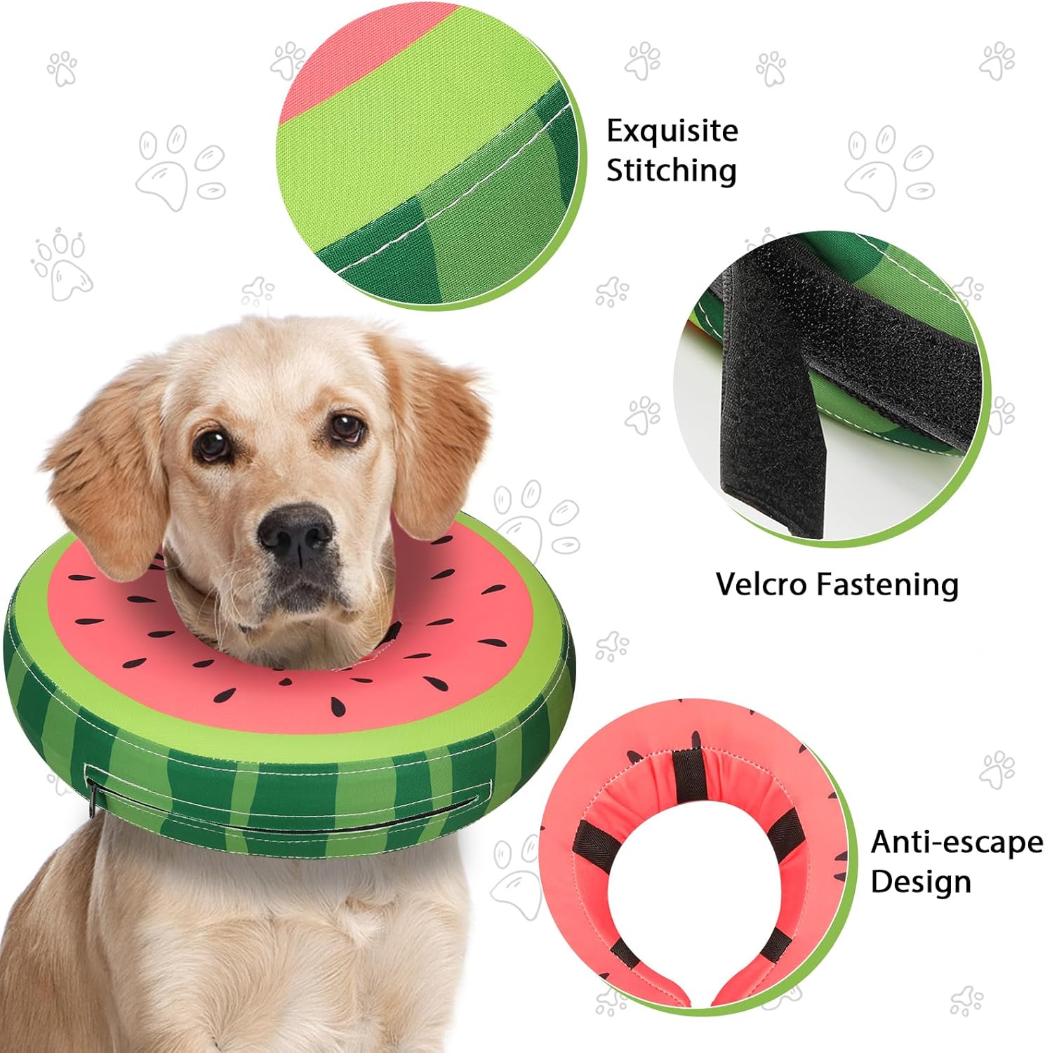 Inflatable Dog Collar Recovery Cone for Medium Waterproof Elizabethan Pillow Blow Up Pet Cone Collar Surgery Donut Convalescence Stop Licking Pulling Post Operative Anti Itch - Image 3